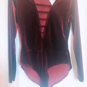 Velvet bodysuit! Size large!